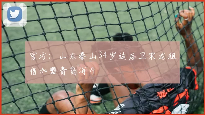 官方：山东泰山34岁边后卫宋龙租借加盟青岛海牛